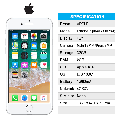 IPhone7+Chip (Internet + SMS)