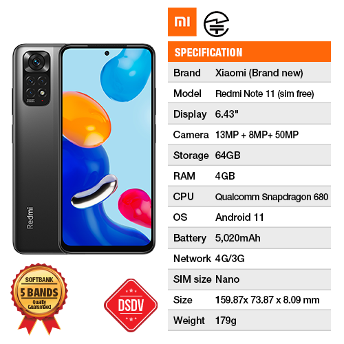 Redmi note11+Chip (Lig. Ilimitada+20GB ~150GB