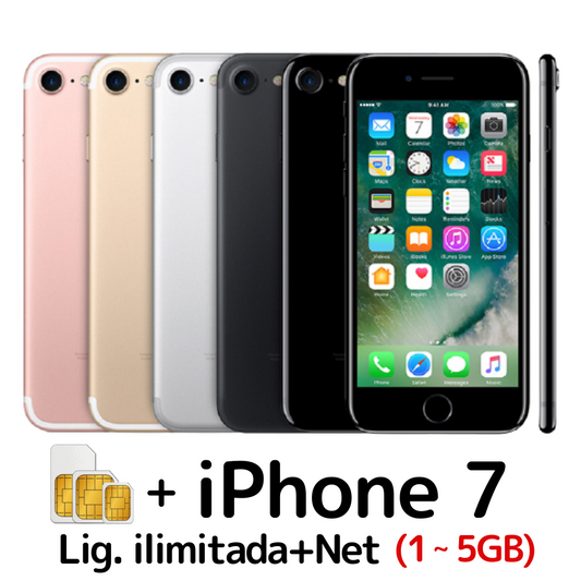 IPhone7+Chip (Lig.ilimitada+Net 1GB a 5GB)